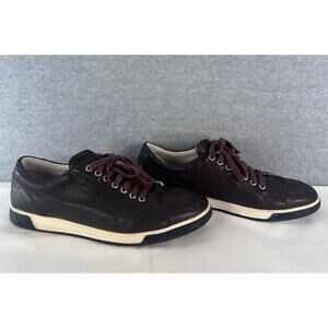 Cole Haan Mens sz 12 Quincy Lace Up Dark Brown Leather Sneaker Air Comfort